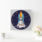 ユニバーサル宇宙シャトル スクエア壁時計 (ホーム)