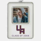 ユニバーシティアットアルバニーイニシャルロゴ シルバープレートフレームオーナメント (正面)