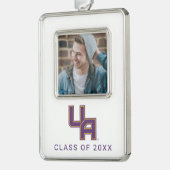 ユニバーシティアットアルバニーイニシャルロゴ シルバープレートフレームオーナメント (左)