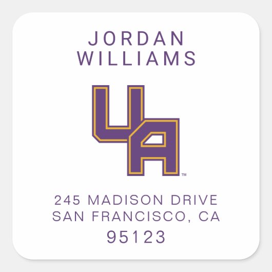 ユニバーシティアットアルバニーイニシャルロゴ スクエアシール (正面)