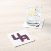 ユニバーシティアットアルバニーイニシャルロゴ スクエアペーパーコースター (インサイチュ)