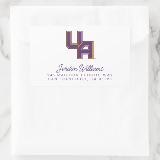 ユニバーシティアットアルバニーイニシャルロゴ 長方形シール (バッグ)