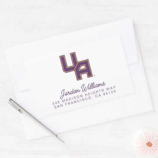 ユニバーシティアットアルバニーイニシャルロゴ 長方形シール (封筒)