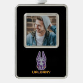 ユニバーシティアットアルバニーグレートダネス シルバープレートフレームオーナメント (正面)