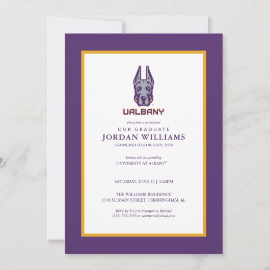 ユニバーシティアットアルバニーグレートダネス 案内状 (正面)