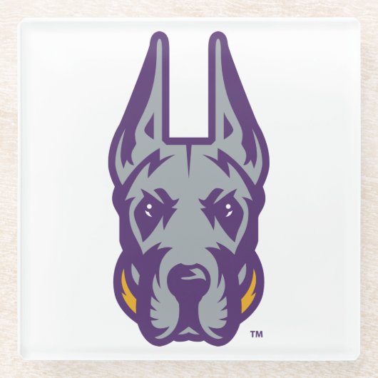 ユニバーシティアットアルバニーグレートダネマスコットヘッド ガラスコースター (正面)