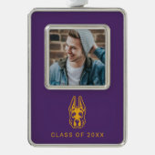 ユニバーシティアットアルバニーグレートダネマスコットヘッド シルバープレートフレームオーナメント (正面)