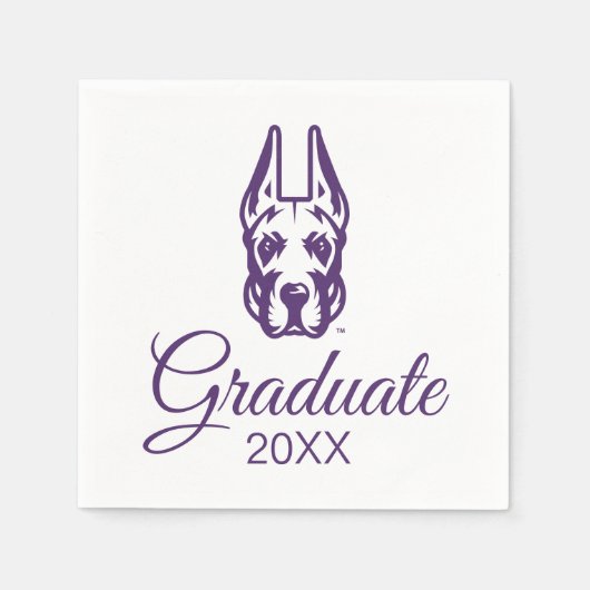 ユニバーシティアットアルバニーグレートダネマスコットヘッド スタンダードカクテルナプキン (正面)