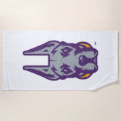 ユニバーシティアットアルバニーグレートダネマスコットヘッド ビーチタオル (正面)