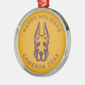 ユニバーシティアットアルバニーグレートダネマスコットヘッド メタルオーナメント (左)