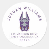 ユニバーシティアットアルバニーグレートダネマスコットヘッド ラウンドシール (正面)