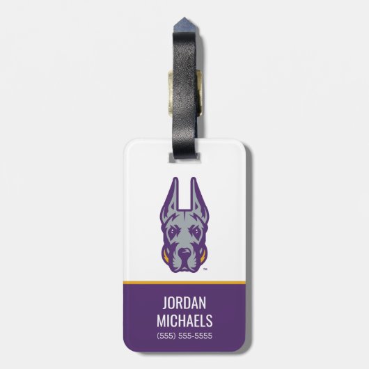 ユニバーシティアットアルバニーグレートダネマスコットヘッド ラゲッジタグ (裏面縦)