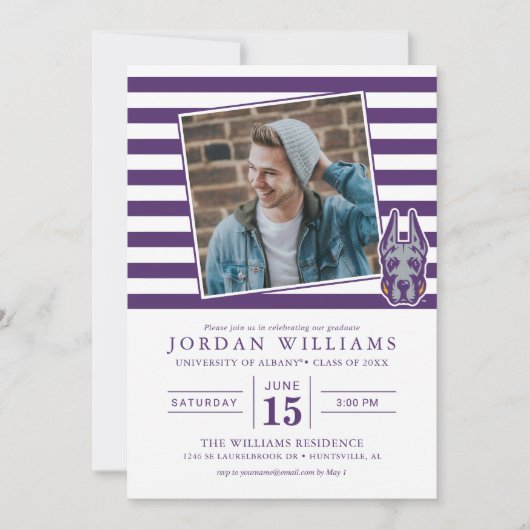 ユニバーシティアットアルバニーグレートダネマスコットヘッド 案内状 (正面)