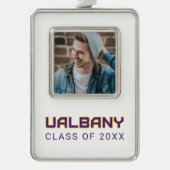 ユニバーシティアットアルバニーワードマーク シルバープレートフレームオーナメント (正面)