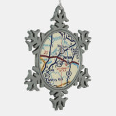 ユニバーシティオブニューハンプシャーオーナメント スノーフレークピューターオーナメント (左)