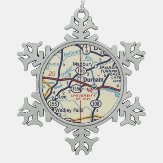 ユニバーシティオブニューハンプシャーオーナメント スノーフレークピューターオーナメント (正面)