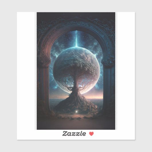 ユニバースコズミックツリーシュルレアルファンタジーアート シール (シート)