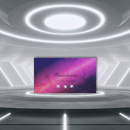 ユニバースピンクとダークブルーの宇宙きらめく宝石 名刺