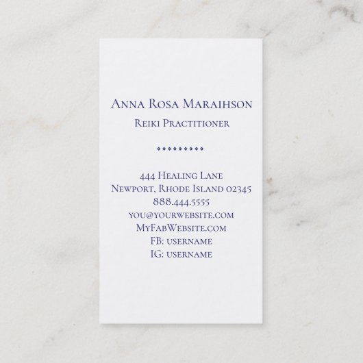 *~*ユニバースフラワーオブライフヨガアストロロジー霊気 名刺 (裏面)