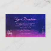 ユニバースブラックブルーピンクスパークルダイヤモンド追加ロゴ 名刺 (裏面)