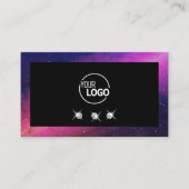 ユニバースブラックブルーピンクスパークルダイヤモンド追加ロゴ 名刺 (正面)
