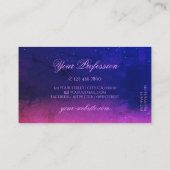 ユニバースブラックブルーピンク輝く星ダイヤモンド 名刺 (裏面)