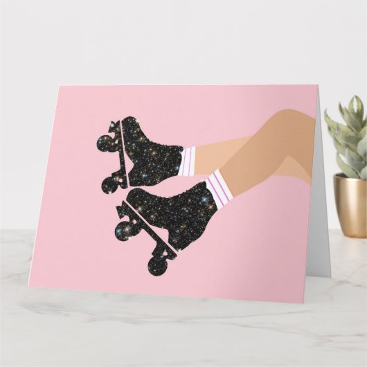 ユニバースローモダンラースケートのダービースケーター カード (小さな植物)