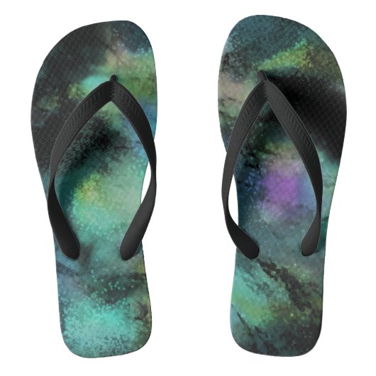 ユニバース シンプル ファンキー コスモ ギャラクシー デザイナー ビーチサンダル (フットベッド)