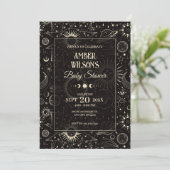 ユニバース ミスティカル アストロロジー 月 太陽 ベイビー シャワー 招待状 (スタンド正面)