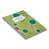 ユニバ点々のあるスグリーン(文字ラベル) ノートブック (右側)