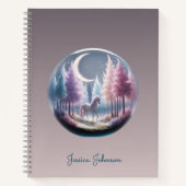 ユニパーソナライズされたコーンで魅了された森 ノートブック (正面)