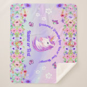 ユニパーソナライズされたコーン毛布虹色 シェルパブランケット (正面)