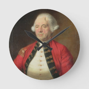 ユニフォームのオーギュスタンPrevost (1723-86年)のポートレート ラウンド壁時計