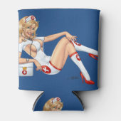 ユニフォーム引き上げナースのブロンドストッキング 缶クーラー (正面)