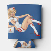 ユニフォーム引き上げナースのブロンドストッキング 缶クーラー (裏面)