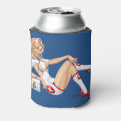 ユニフォーム引き上げナースのブロンドストッキング 缶クーラー (缶裏面)