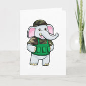 ユニフォーム&ヘルメットを着た兵士としての象 カード (正面)