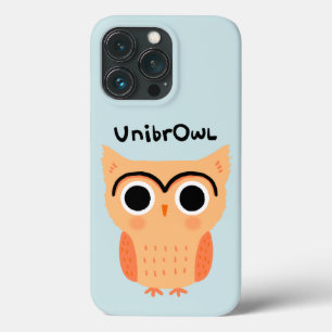 ユニフクロウユニブロウ かわいおもしろいい眉フクロウ iPhone 13 PROケース