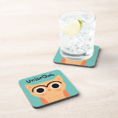 ユニブロウフクロウ |かわいいおもしろい眉毛フクロウ コースター (右側)