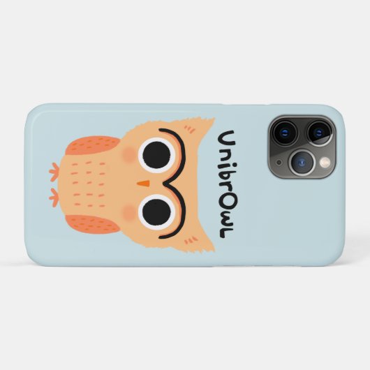 ユニブロウフクロウ |かわいいおもしろい眉毛フクロウ Case-Mate iPhoneケース (裏面(横))