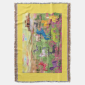 ユニメイズフリンジブランケットからのユニコーン – 黄色 スローブランケット (正面縦)