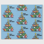 ユニーカウクリスマスツリープン抽象芸術 ラッピングペーパー (フラット)