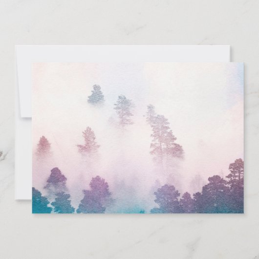 ユニークおとぎ話に魅了さ結婚れた森 招待状 (裏面)