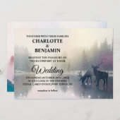 ユニークおとぎ話に魅了さ結婚れた森 招待状 (正面/裏面)