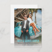 ユニークおもしろいキチハネムーン写真結婚の サンキューカード (正面/裏面)