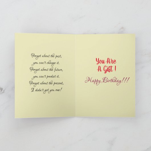 ユニークおもしろい名前をカスタムする付きハッピーバースデーカード カード (内部)