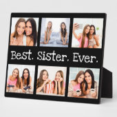 ユニークおもしろい最高のシスターEver 6 Photo Collage Black フォトプラーク (側面)