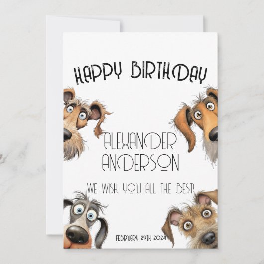 ユニークおもしろい犬ハッピーバースデーカード (正面)