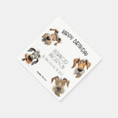 ユニークおもしろい犬ハッピーバースデー スタンダードカクテルナプキン (角)