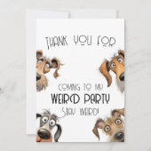 ユニークおもしろい犬パーティー サンキューカード (正面)